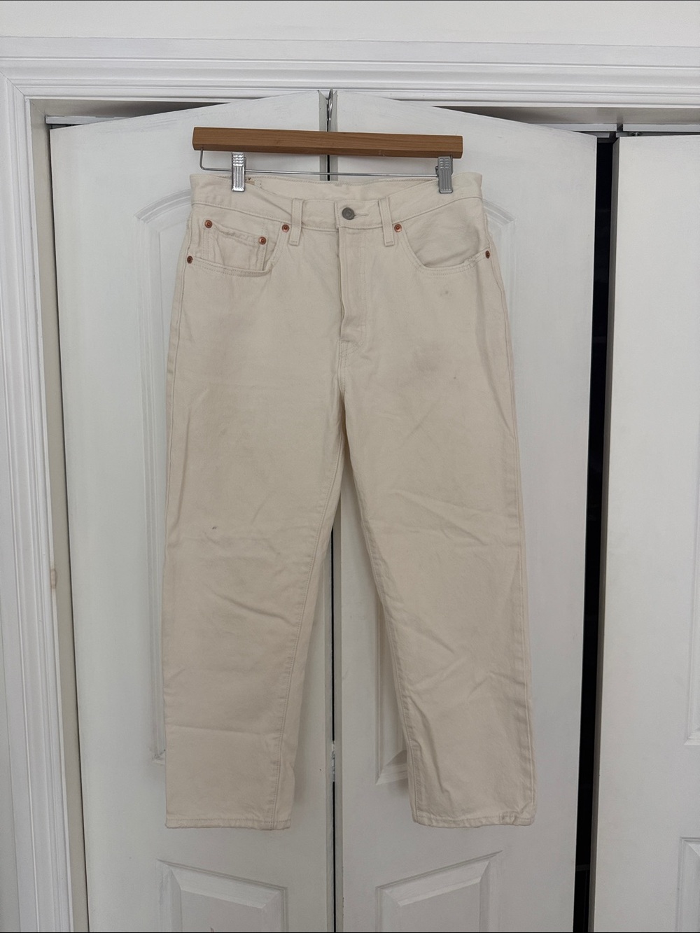 Levi's Cream 501 Straight-Leg Women's Jeans